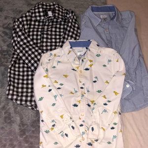 Boys long sleeved button up shirts lot of 3 size 5